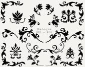 Baroque SVG Clipart, Damask SVG, Stencil Baroque Svg, Stencil Cut ..., حجم الصورة 170x135