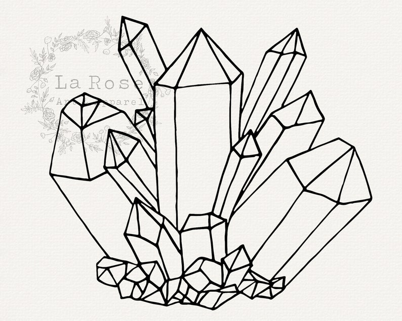Crystal Stack Outline Crystal Outline SVG, PNG Clipart, Gemstone Vector Graphics, Line Art ...