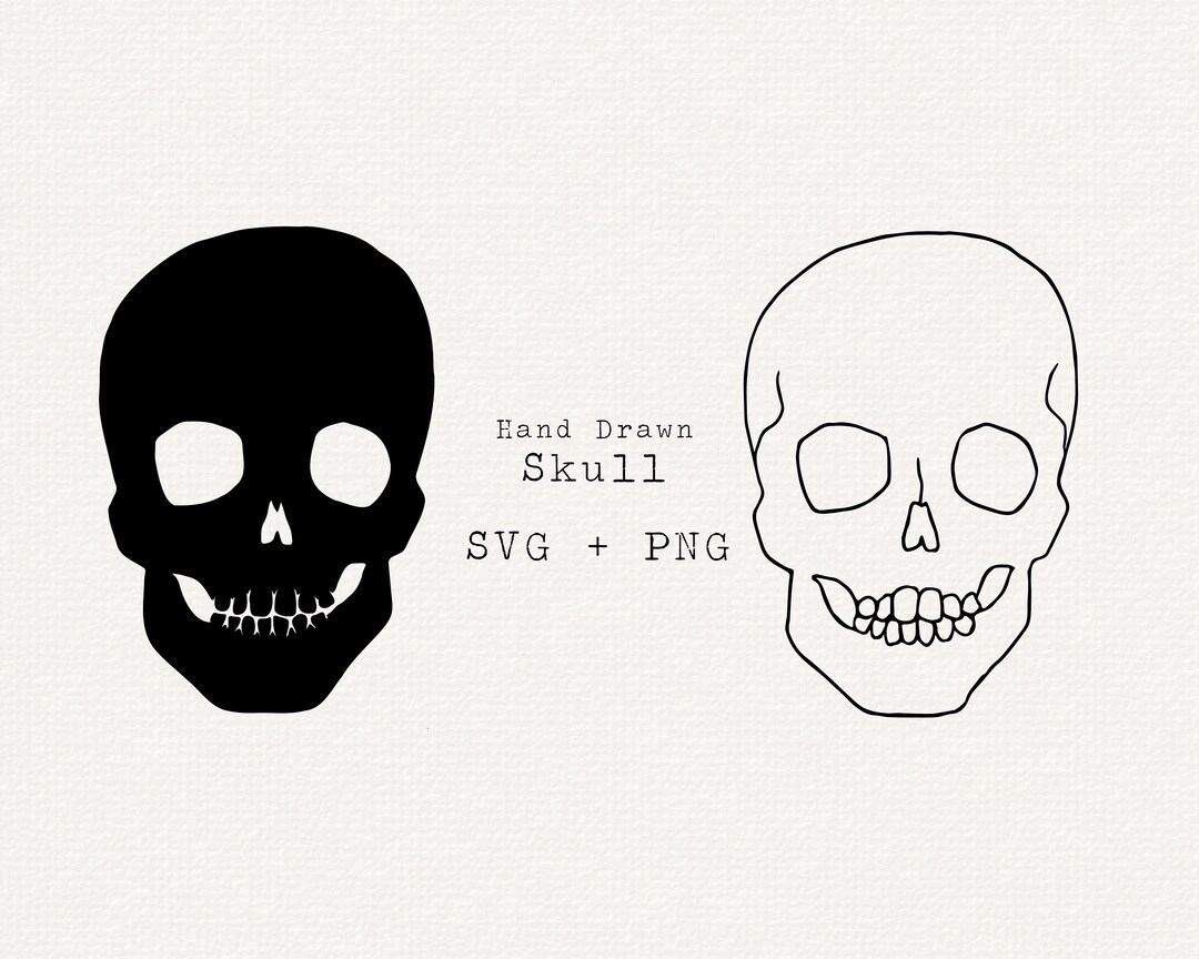 Simple Skull SVG, Skull Silhouette, Skull Stencil, Halloween Clip Art