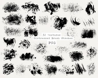Distressed Brush Strokes Texture PNG Clipart (Digital Download)