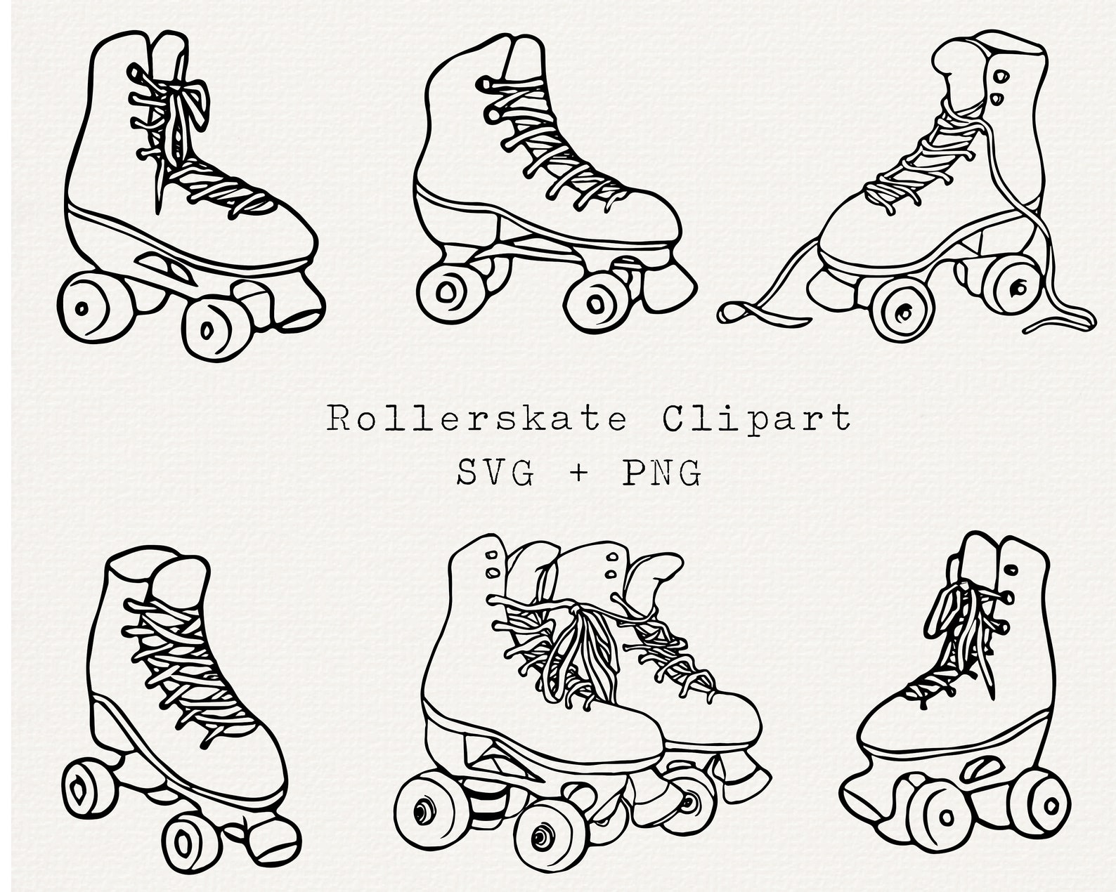 Roller Skates SVG Roller Skate Clipart Vintage Roller skates | Etsy