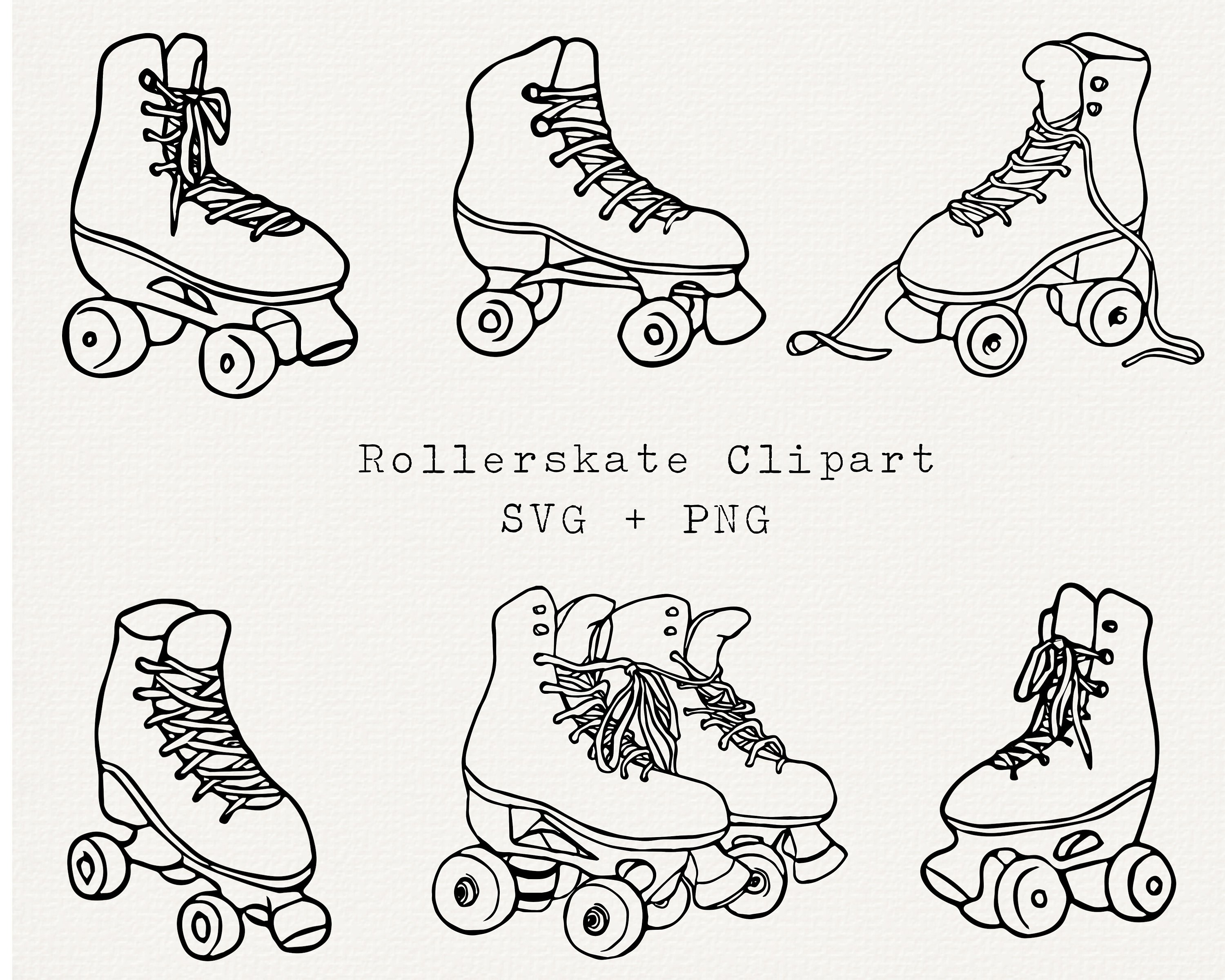 Roller Skates SVG Roller Skate Clipart Vintage Roller skates Etsy