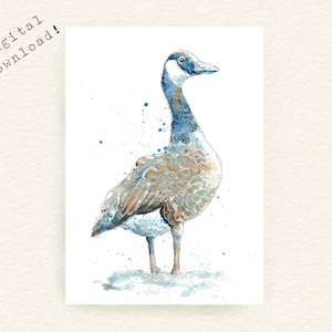 Kanada Gans digitaler Download - druckbare Aquarell Vogel Kunst - Aquarell Malerei - kanadische Vögel Kunst - druckbare Grußkarte - Vogel