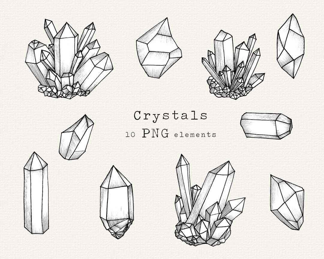 Giant Crystal Design, Magic Crystals Illustration - Crystal Gems - Sticker