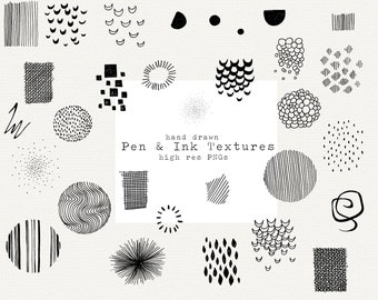 Hand Drawn Abstract Shape Clip Art, Abstract Boho Clipart, Pen and Ink Textures Clipart, Minimalist Shapes, Patterns, Line Art Texture PNG