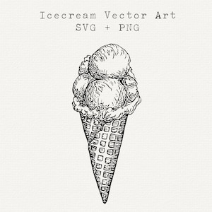 Gelato SVG, cono gelato Svg, Gelato Vector Line Art, Cono gelato Clipart, Estate SVG, Logo gelato, Cibo Clipart, File di taglio
