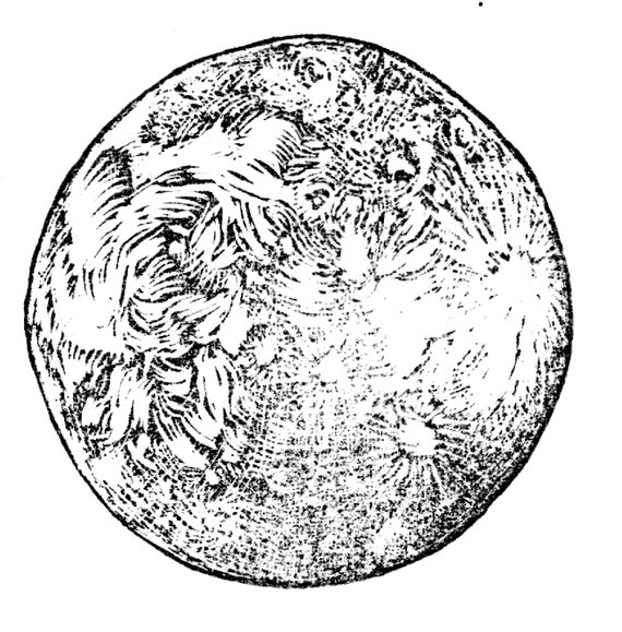 Moon Clipart Black and White Moon PNG Instant (Instant Download