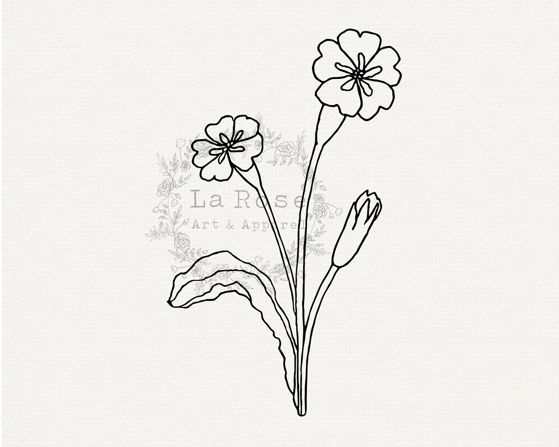 Primrose Flower SVG Violet Flower SVG February Birth Month - Etsy