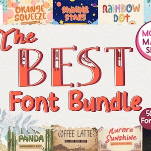 The Best Font Bundle | 50 Trending Creative Fonts | Handwritten, Script, Display, Serif, Modern &  Perfect for Logo - Instant download