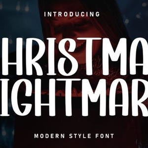 Chrismas Nightmare Font - spooky holiday fonts for cricut - canva - gothic chrismas typeface - commerical use-instant download
