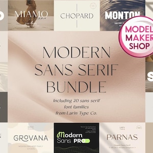 Bundel met moderne Sans Serif-lettertypen – 25 premium Sans Serif-lettertypefamilies voor branding, logo&#39;s en ontwerp – onmiddellijke download