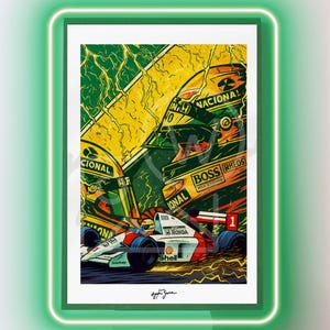 Ayrton Senna Poster, Senna Print, McLaren Poster, Formula 1 Print, Racing Poster, F1 Poster, Formula 1 Poster, F1 Gifts, Ayrton Senna Print