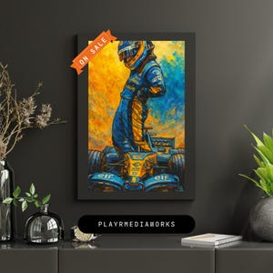 Fernando Alonso Poster, Formula 1 Poster, F1 World champion, sports Poster, Renault, Wall Art Decor, Formula 1 Home Decor, F1 Gift, Download