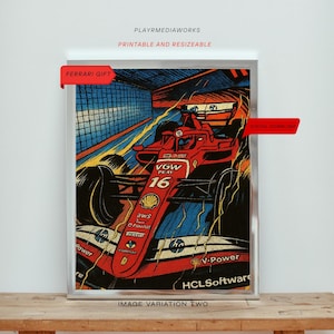 Charles Leclerc Monaco Poster Custom, Ferrari F1 Poster art, Formula 1 Poster, Leclerc Wall Manga art, F1 Print, CL16 poster, Downloadable
