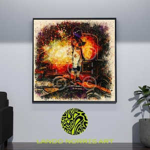 Lando Norris Singapore Grand Prix Win Poster Downloadable - Lando Norris Wall Art Gift for F1 Fan Racing Formula One Splatter Painting Print