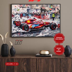 Charles Leclerc Monaco Poster Digital Download, Custom Ferrari F1 Poster art, Formula 1 Poster, Leclerc Wall Art, F1 Print, CL16 poster