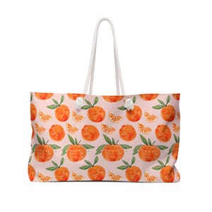 Citrus Weekender Bag, Travel Tote, Beach Bag, Sporty Gym Carryall, Summer Fun Accessory, Eco-Friendly Shopper