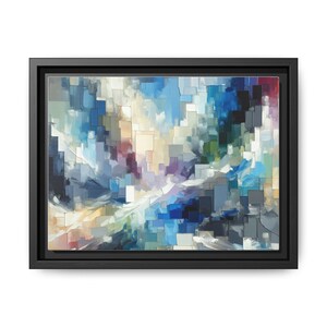Framed Abstract Canvas Art, Multi-color Wall Decor, Modern Home Art, Colorful Framed Print, Living Room Artwork, Contemporary Design
