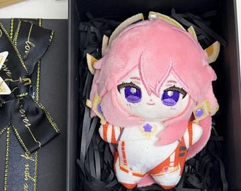 Miko Plush Toy Inspired By Genshin: Handmade Cotton Plush, Fan-made Doll With GiftBox