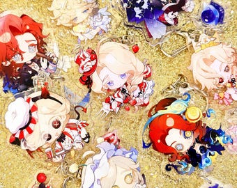 IDV Naiad Knight Composer Double-layer Acrylic Keychain: Fan-made Anime Merch, Bag Charm