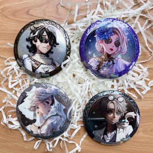 Identity V Patient Embalmer Michiko Perfumer Classic Theme Laser Flash Badges 75MM | Identity V Pins | Identity V Figure Accessories