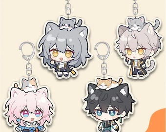 HSR Double-layer Acrylic Keychain: Fan-made Anime Merch, Bag Charm