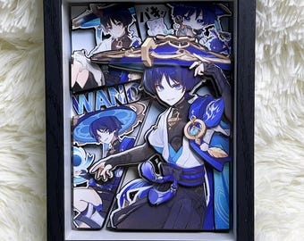 Handmade Genshin 3D Picture Frame 7IN : Genshin Impact Gift