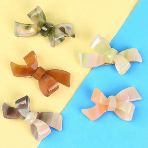 Small Bow Hair Clip, Handmade Colorful Korean Style Hair Pin, Cute Acetate Side Clip, Sweet Duckbill Hair Barrette