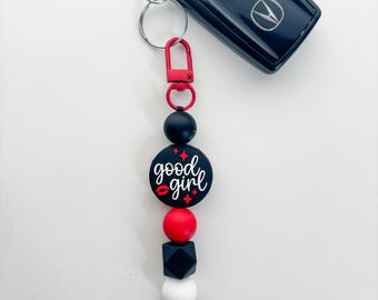 Good Girl Keychain: Smut Reader Kindle Charm with Heart Loop