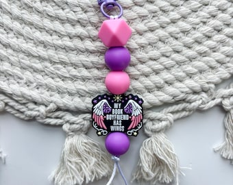 My Book Boyfriend Has Wings Kindle Charm: Keychain