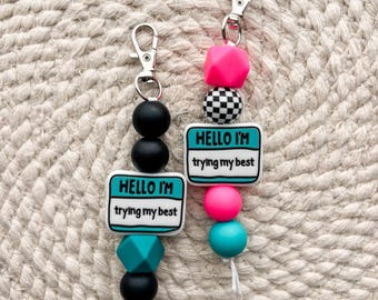 Trying my Best Keychain: E-Reader accessory, bag charm and accessories
