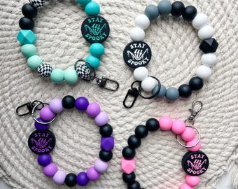 Stay Spooky Beaded Wristlet Keychain: Halloween Accessory