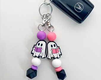 Ghost Keychain: E-Reader Charm, Bookish Bag Accessory