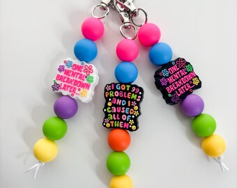 Funny Beaded Keychain | Overstimulated Kindle Girlies, E-Reader Accessory