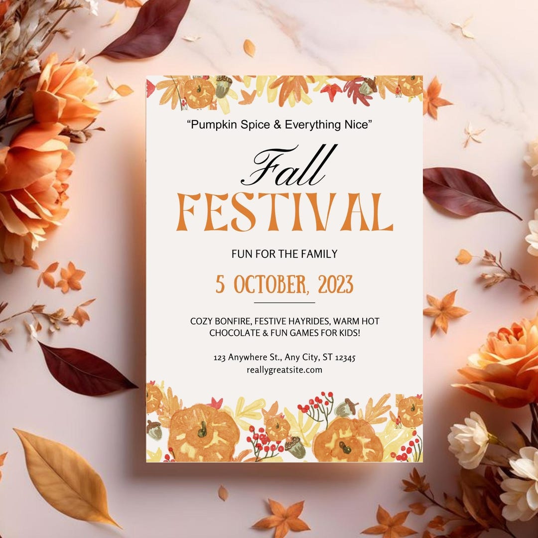 Fall Party Invitation: Bonfire, S'mores, Editable Canva Template (PDF ...