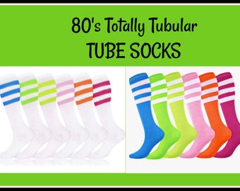 Thin 80s tube socks 80s costume pride color run pride parade rainbow brite costume 80's socks 80s  party 80's costume 80's stranger things