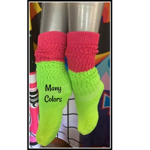 80s slouchy socks 80s double socks MANY COLORS 80s costume socks 80s kid 80s party 80s vibes 80s accessories 80s day 80s cruise 80s bach