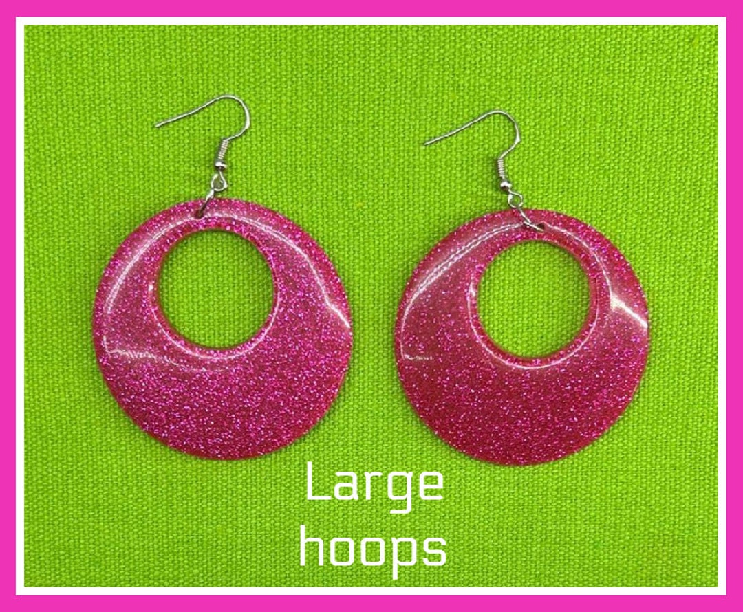 5 Pairs 80s Neon Earrings, Retro Earrings 80s Earrings Lightning Bolt Earrings Acrylic Lightning