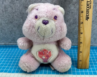 1983 Vintage Care Bear Small 6 inch Share Bear in Mark on tag otherwise Nice condition pink care bear 80s kid Kenner Care Bears