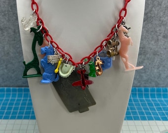 Cracker Jack Vintage Bell Charm Necklace plastic charm 60s 70s 80s PLEASE READ