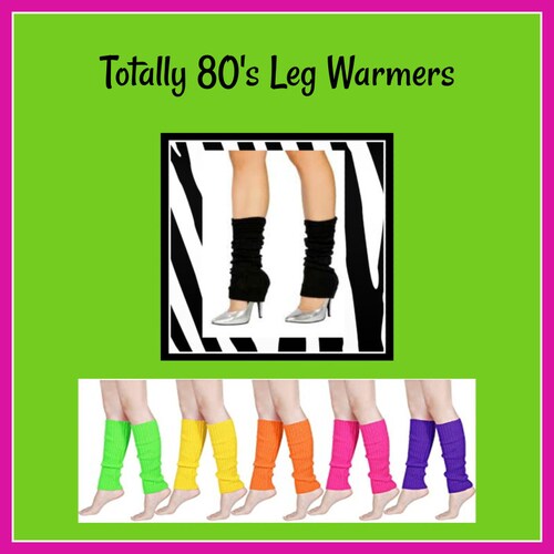 Mid calf Neon Leg warmers many colors 80's party 80's costume 80's theme 80's theme 80's day neon 80's Flashdance costume leg warmers