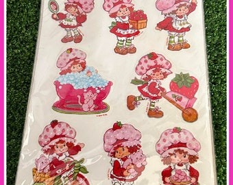 Sealed 2000 Vintage Strawberry Shortcake scented sticker page new in package stickers Those characters from cleveland