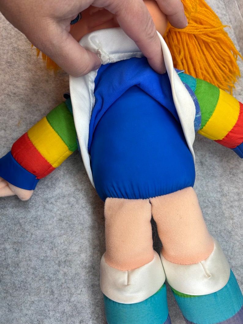 1983 Vintage Rainbow Brite 18 Doll Large size cuddle Hallmark Mattel Excellent shape Rare review photos big rainbow brite babydoll image 4