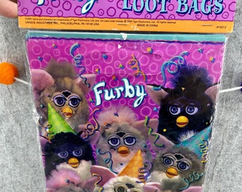 One Pack with 8 bags Retro 1990s Furby loot bags vintage furby gift bags  90's kid 80's kid furby collection furby gift bag