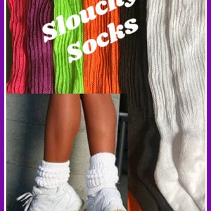 Nostalgic 80s slouchy socks size 8-10 80s socks 80s kid 80s party 80s vibes 80s accessories 80s jewelry 80s day 80s cruise 80s bach