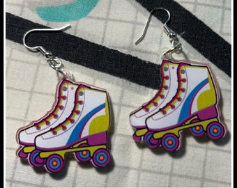 80's roller skate earrings 80's costume earrings 80s roller derby earrings 70s vibes 80s party 80s theme 70s roller skates earrings derby g