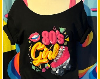 SAMPLE Sale Size MEDIUM 80's Girl t shirt 80s costume 80s party 80s vibes 80s theme 80s kid 80s cruise 80s bride