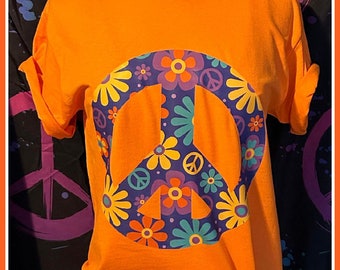 70's peace sign tshirt S-3X 80's Tshirt 80's costume 80s costume 80s party 80s vibes 80s theme 80s kid 80s cruise 80s bride 70s costume