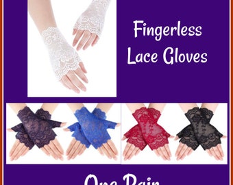 many colors 80s costume Fingerless lace gloves 80s costume white lace gloves black lace gloves virgin costume madona costume bride bach glov