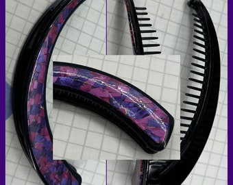 Vintage 80s 90s purple pink black Banana clip 80's hair banana clip 80s costume accessories 80s vibes 80s party 80s theme 90s party 90s cost